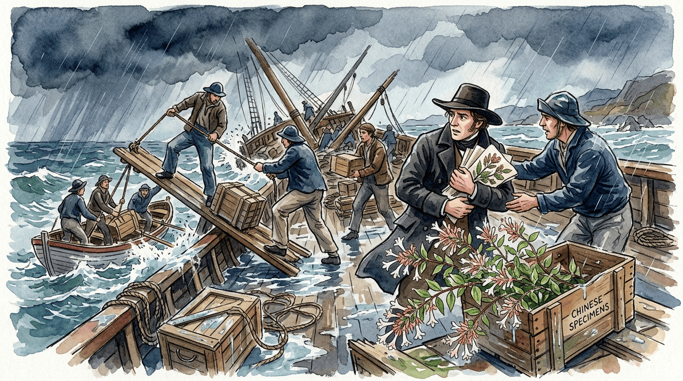 Scène historique illustrée pour Abélia de Chine