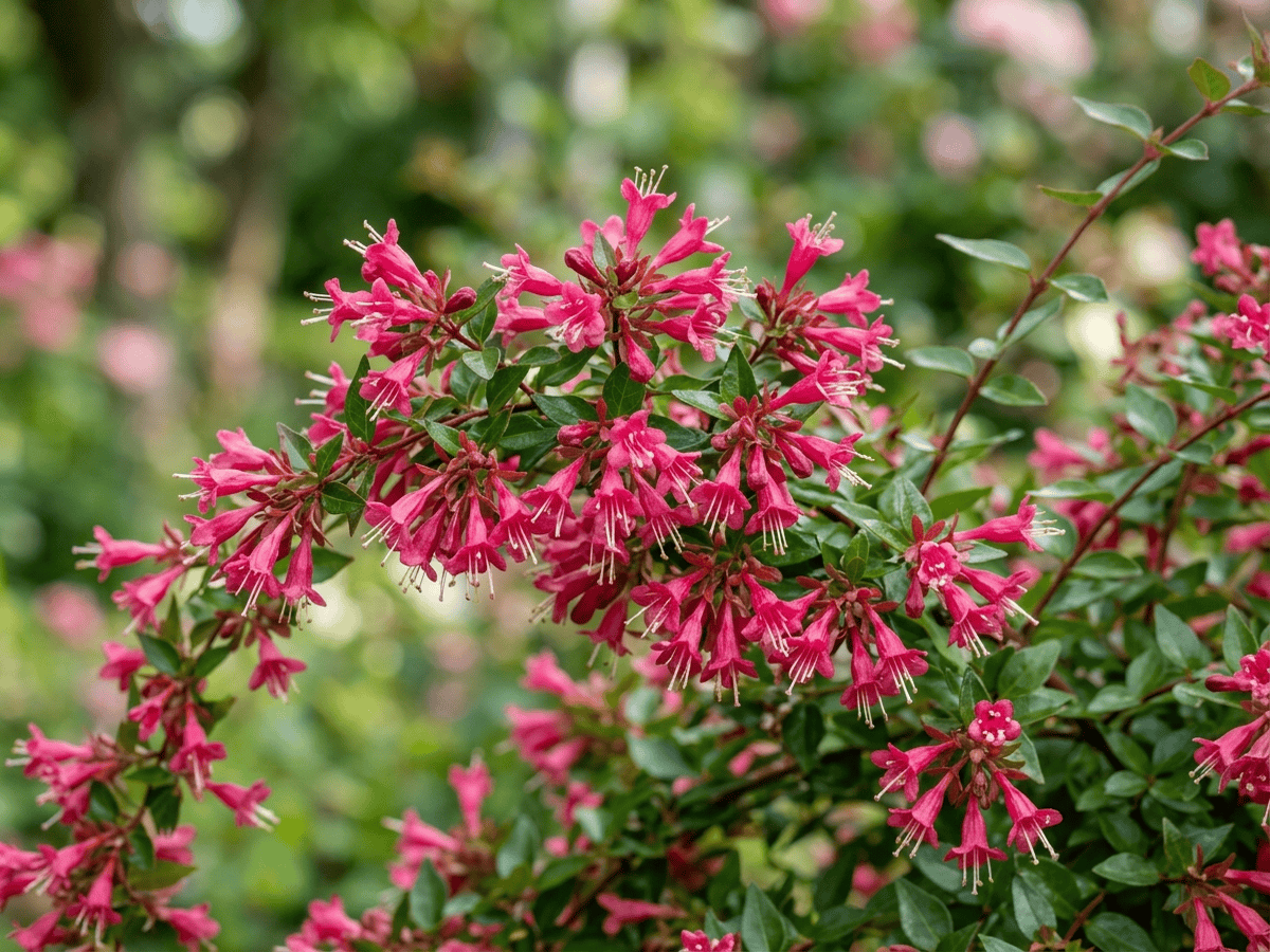 Abelia messicana — primo piano di foglie e fiori