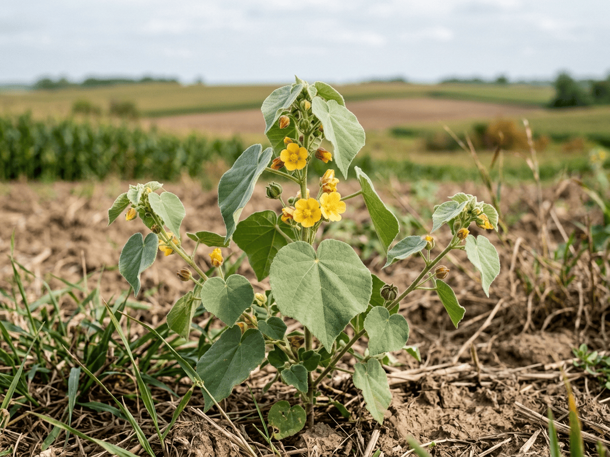 Velvetleaf (Abutilon theophrasti), whole plant