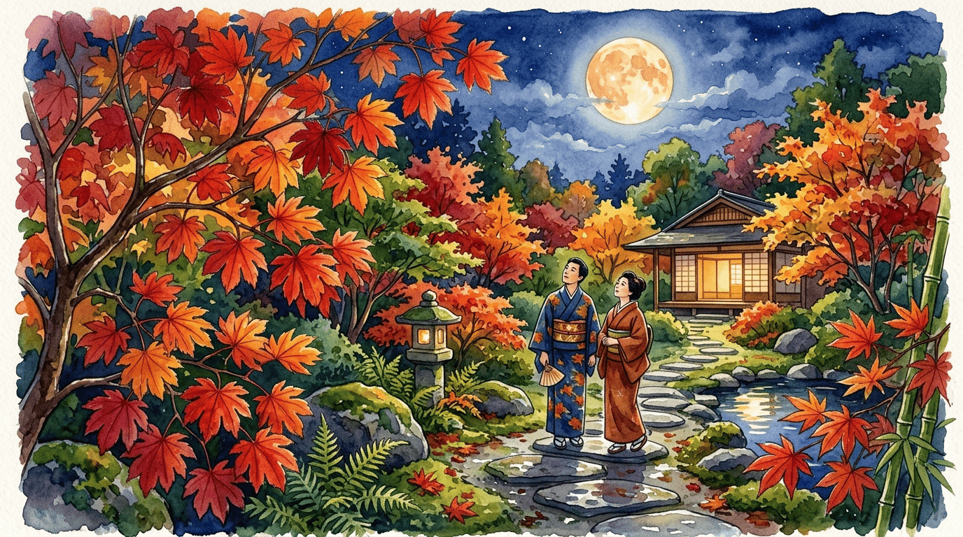 Scène historique illustrée pour Érable du Japon