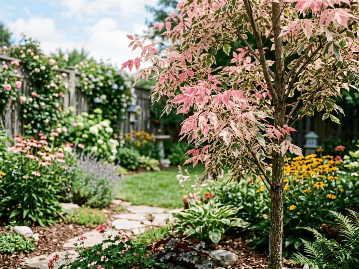 Érable à feuilles de frêne dans un jardin