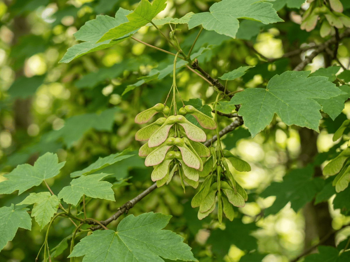 Sycamore Maple — close-up of leaves and flowers