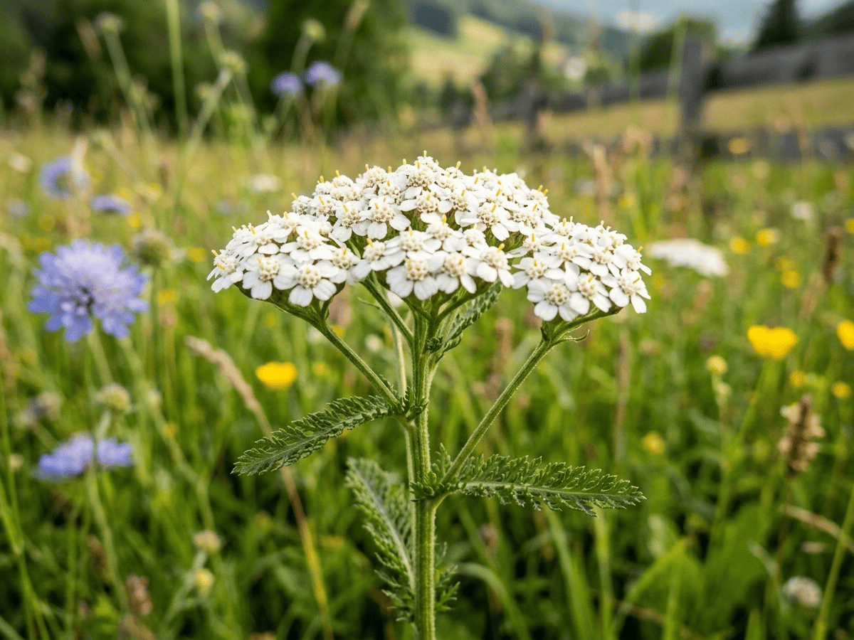 Common Yarrow — close-up of leaves and flowers