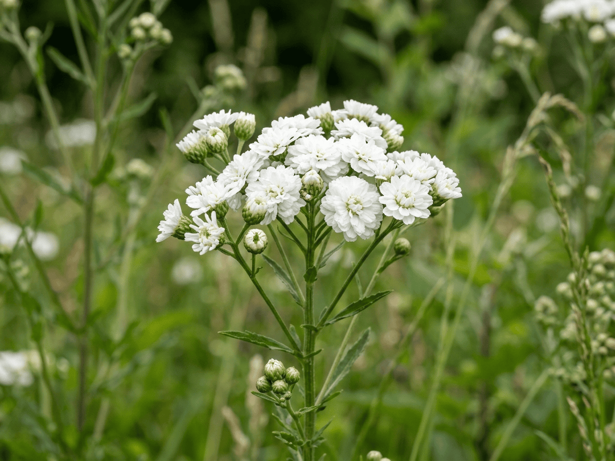 Achillée sternutatoire — aspect saisonnier