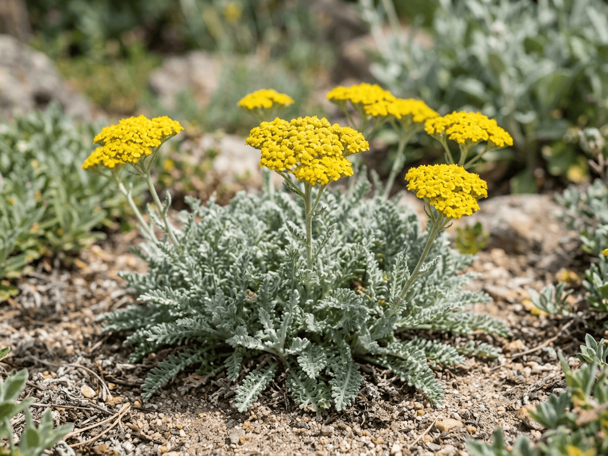 Gelbe Schafgarbe (Achillea tomentosa), ganze Pflanze