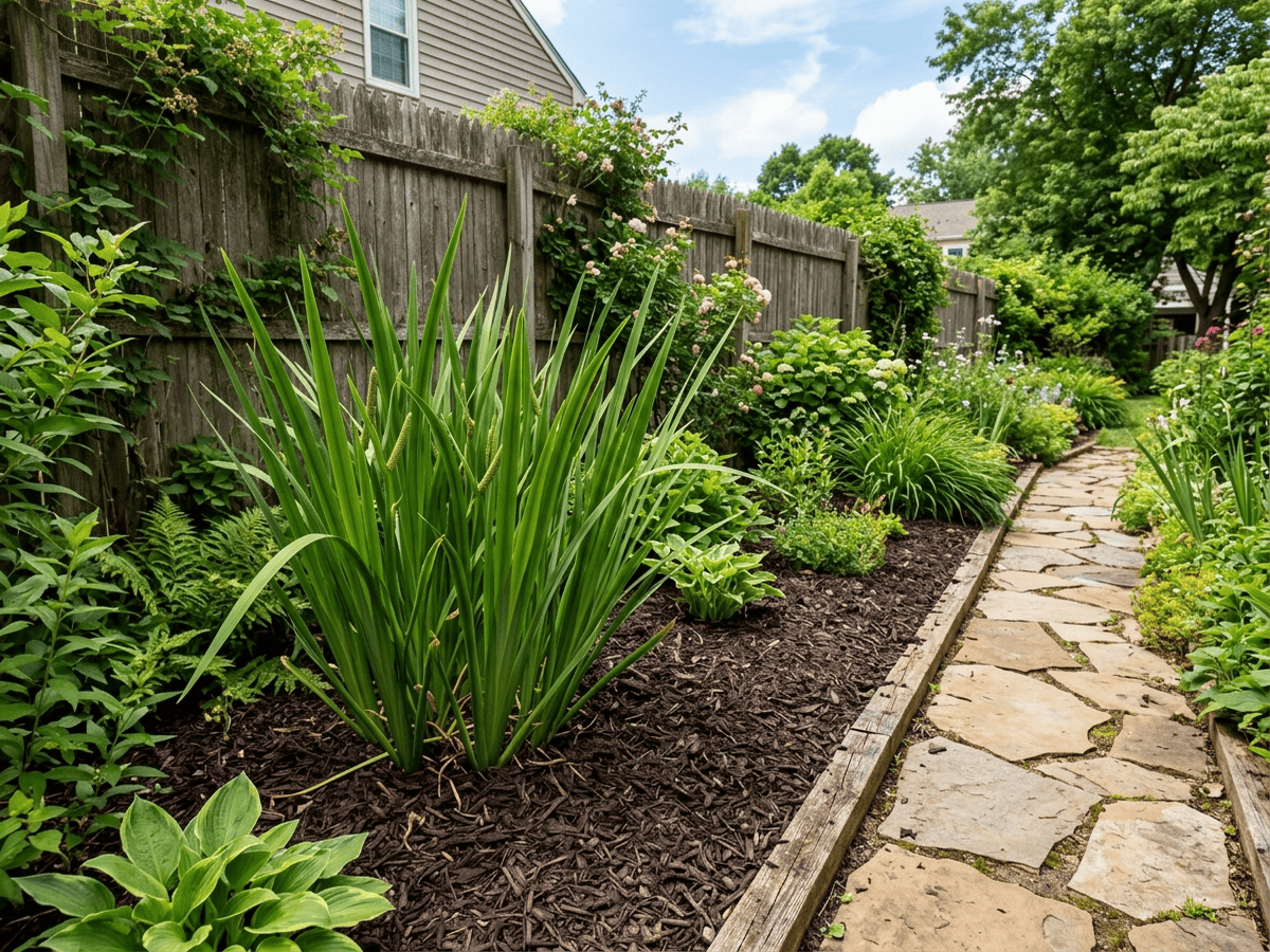 Eurasian Sweet-Flag in a garden setting