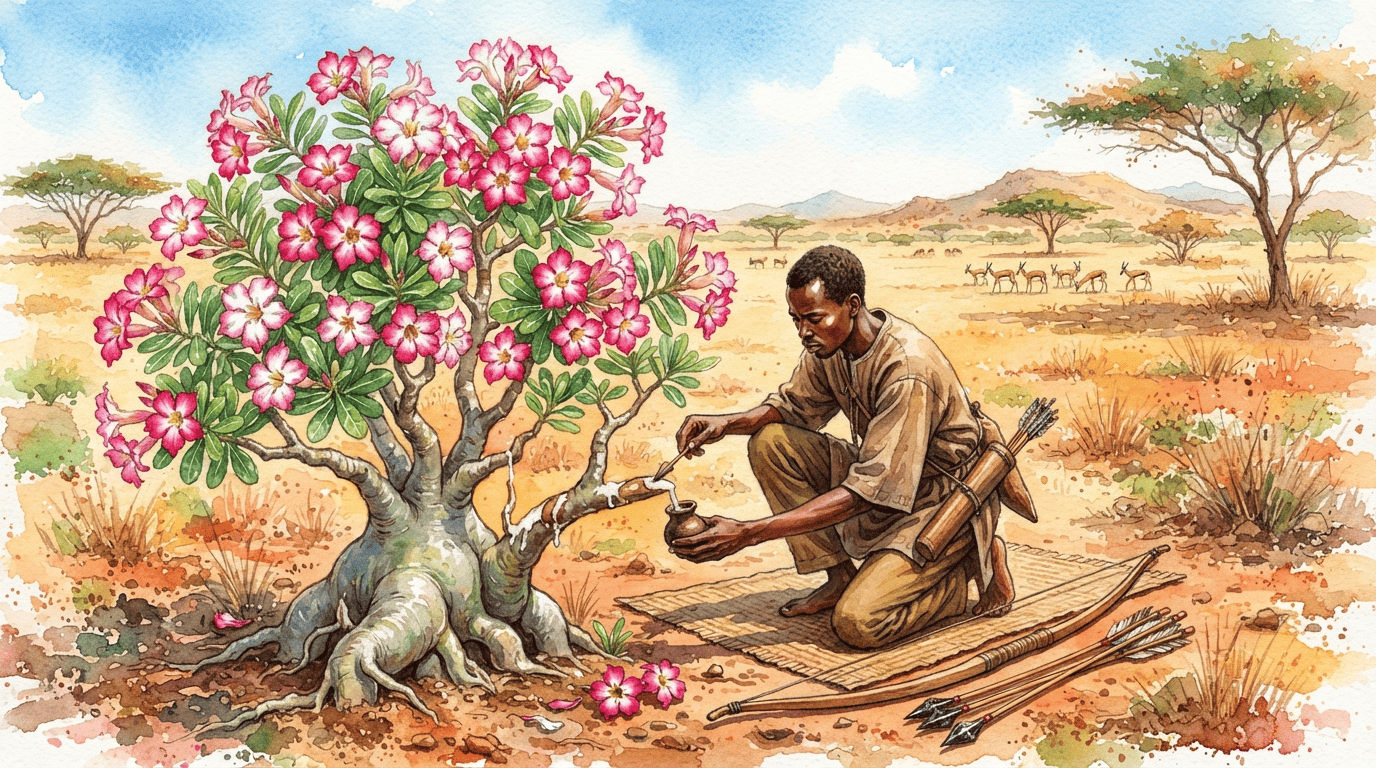 Illustrated historical scene for Desert Rose