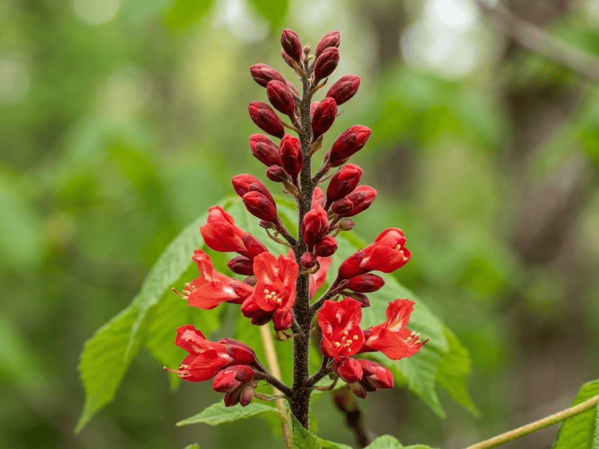 Ippocastano rosso — aspetto stagionale