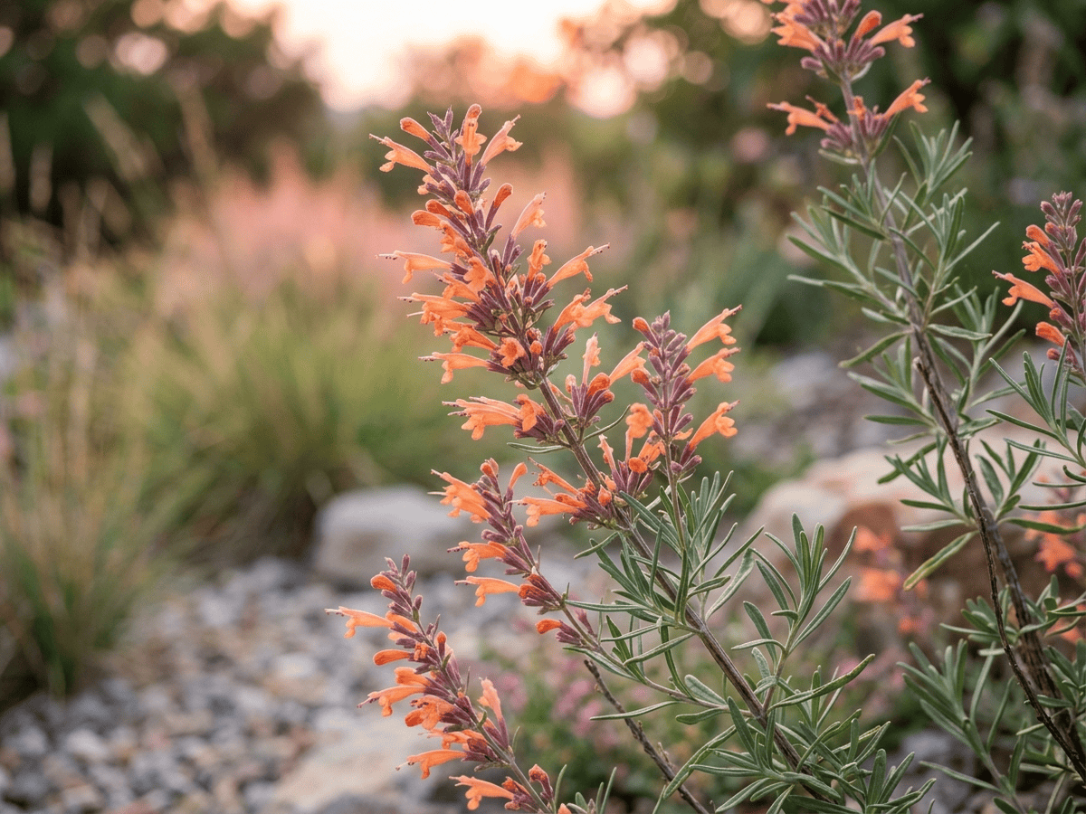 Agastache des rochers — gros plan sur feuilles et fleurs