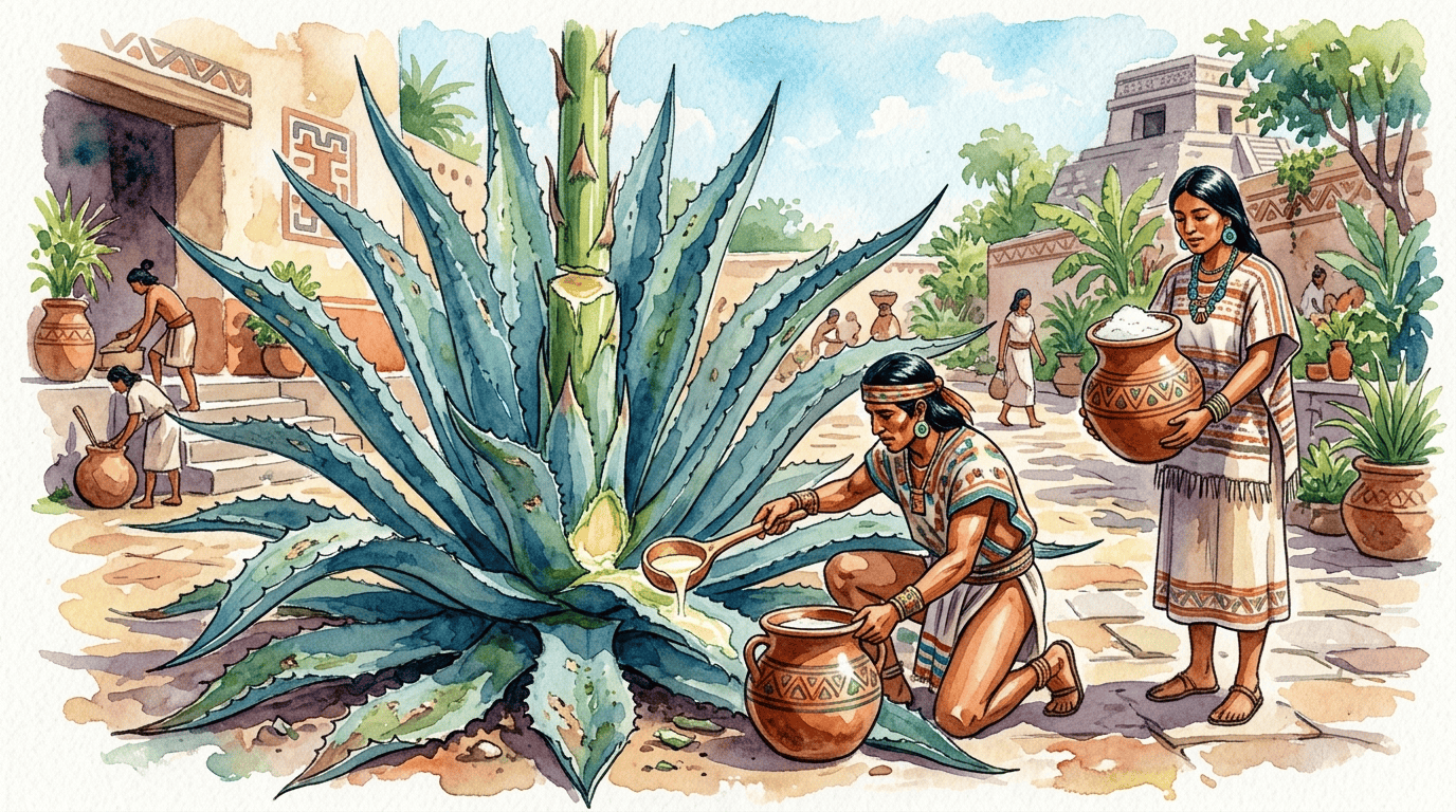 Illustrated historical scene for American Century Plant