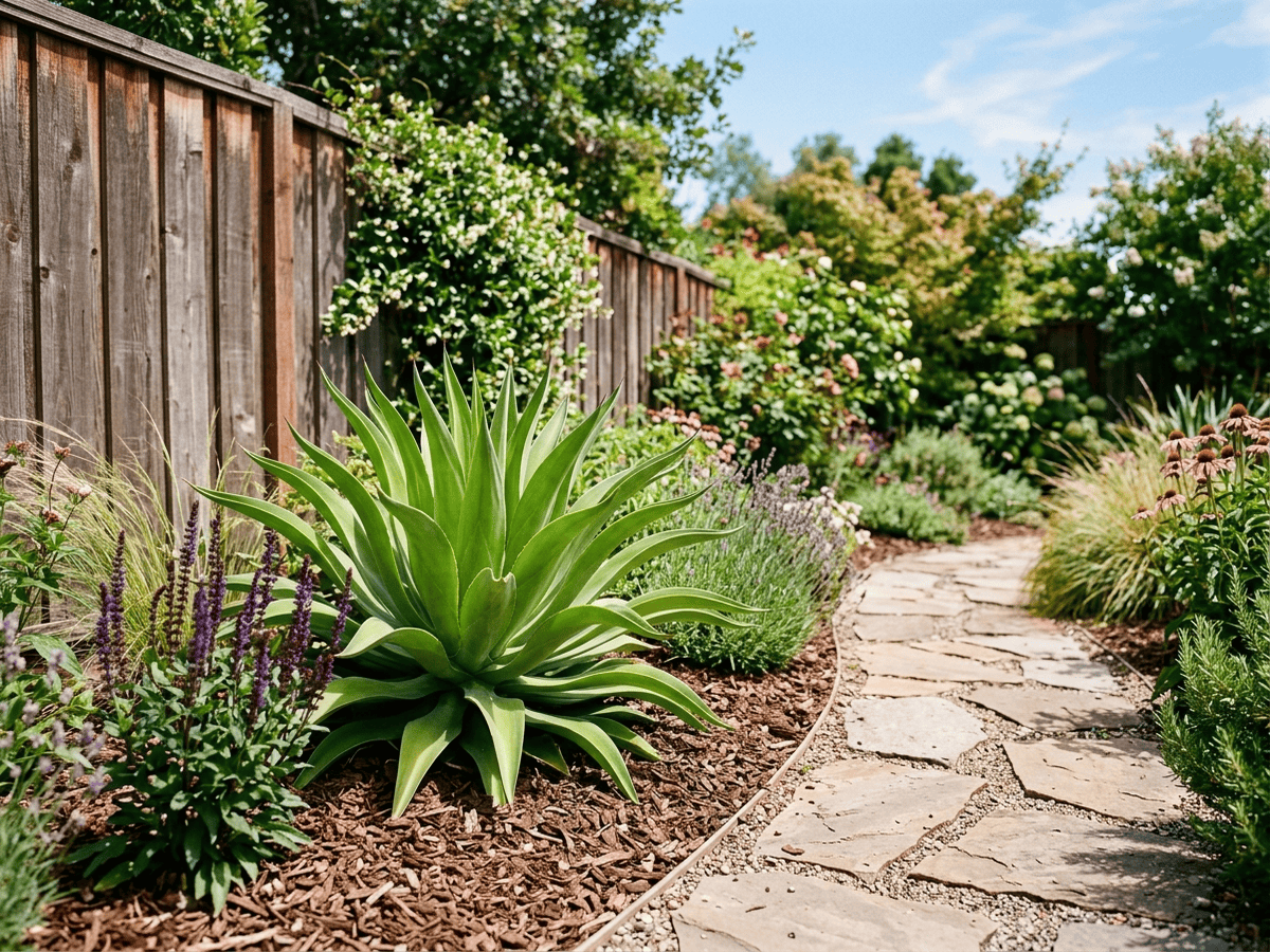 Agave liscia in giardino