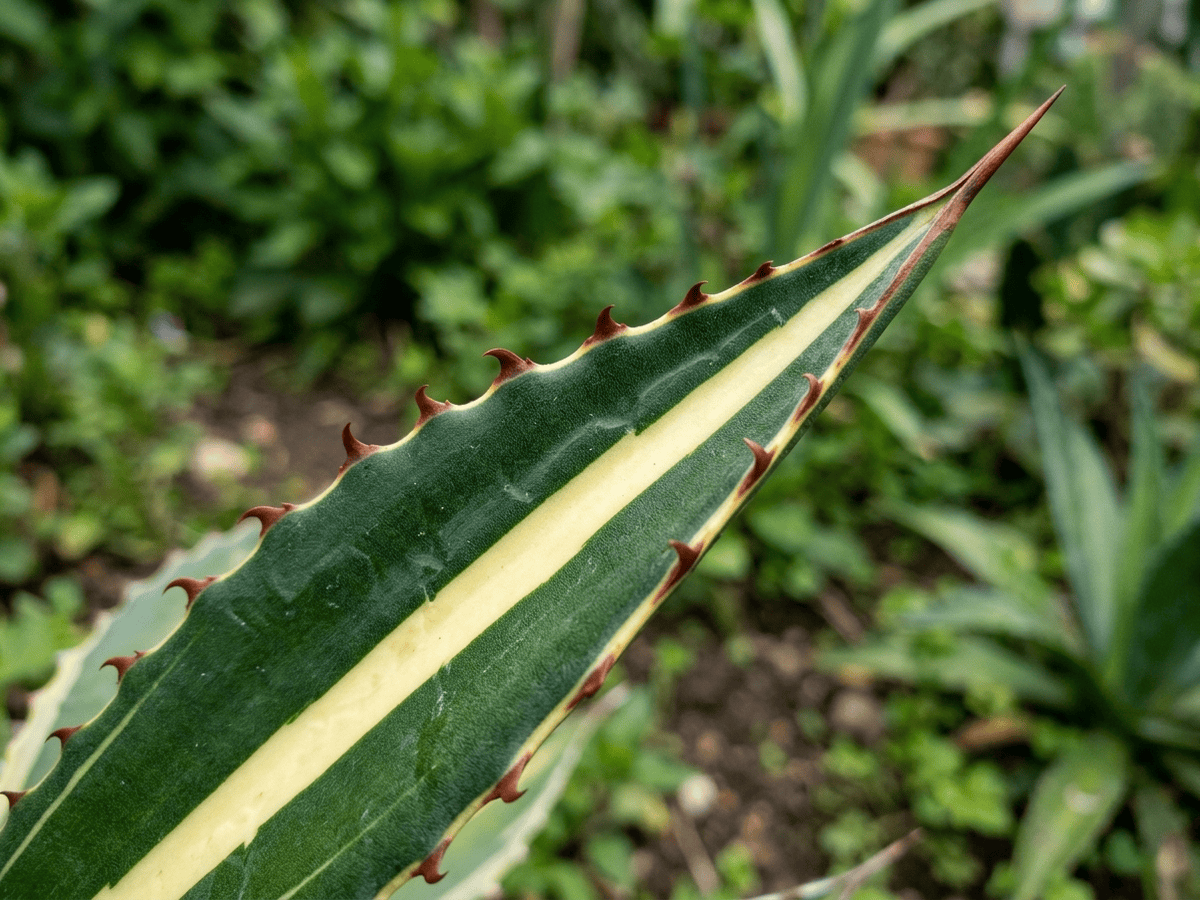 Thorn-Crested Agave — close-up of leaves and flowers