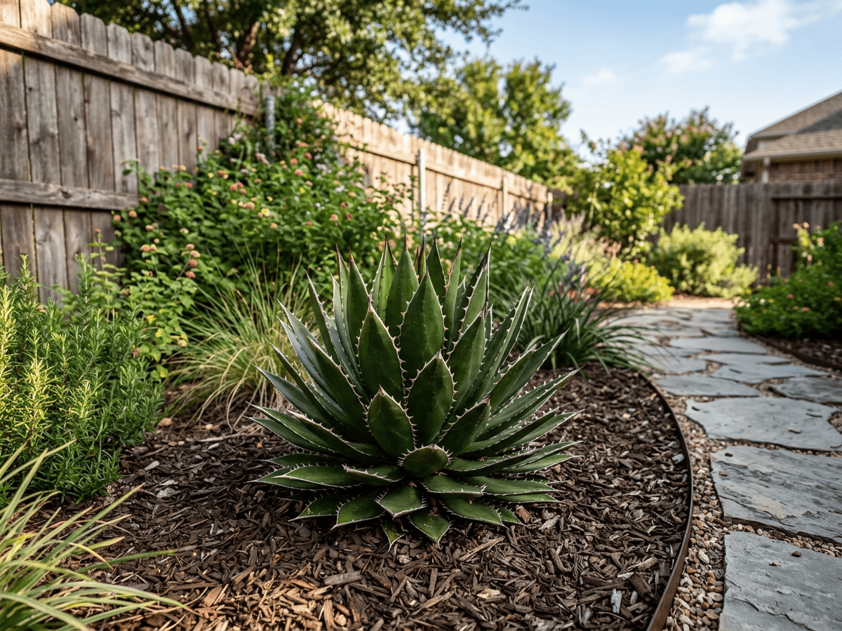 Thorn-Crested Agave in a garden setting