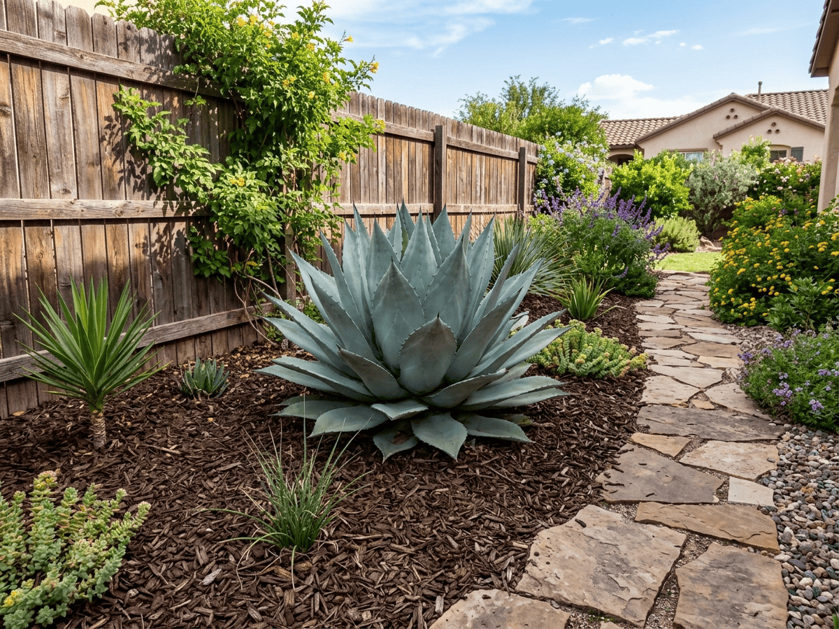 Whale's Tongue Agave in a garden setting