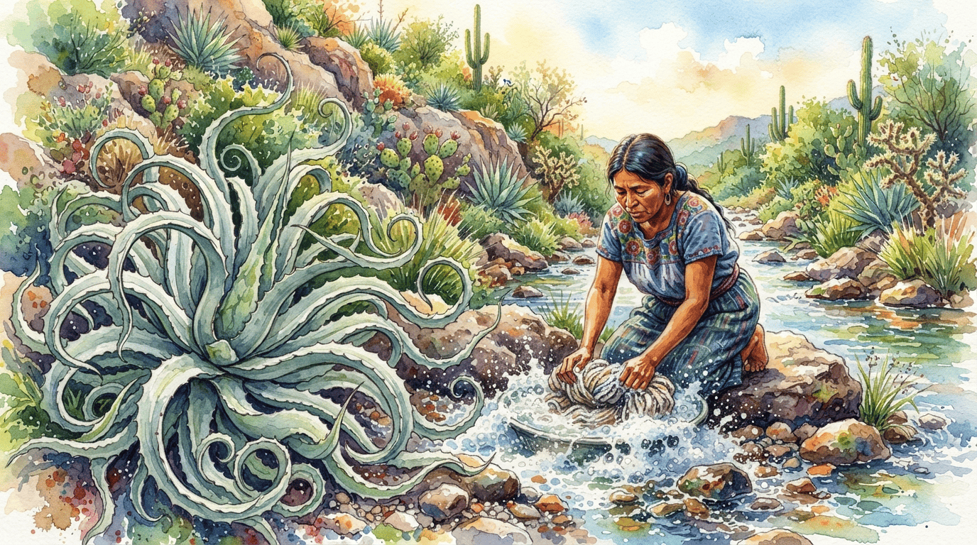 Illustrated historical scene for Octopus Agave