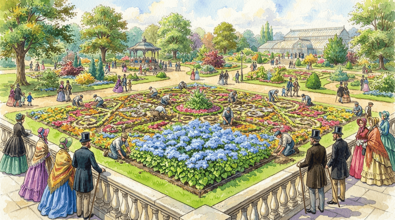 Illustrated historical scene for Bluemink