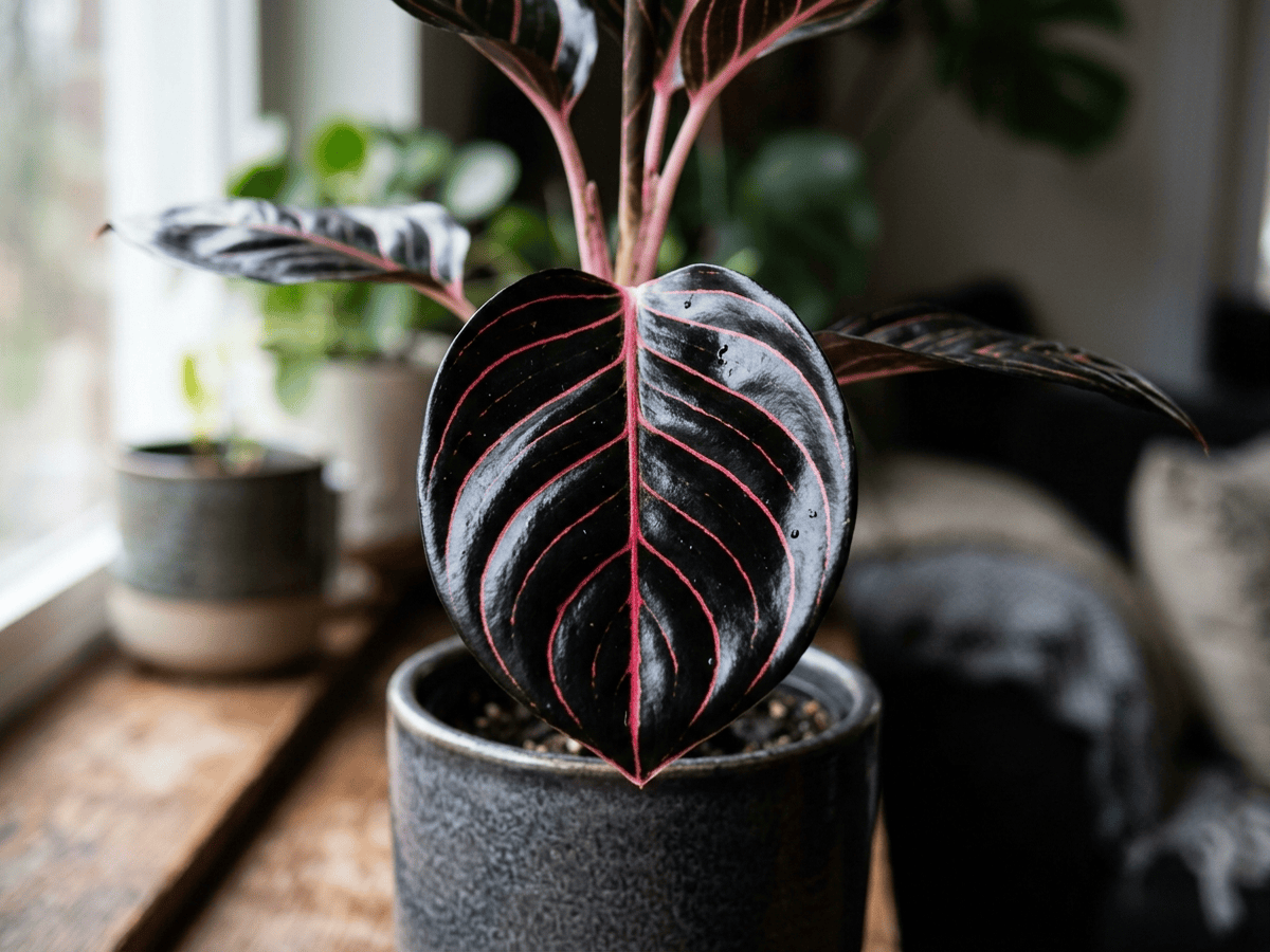 Aglaonema rotundum — close-up of leaves and flowers