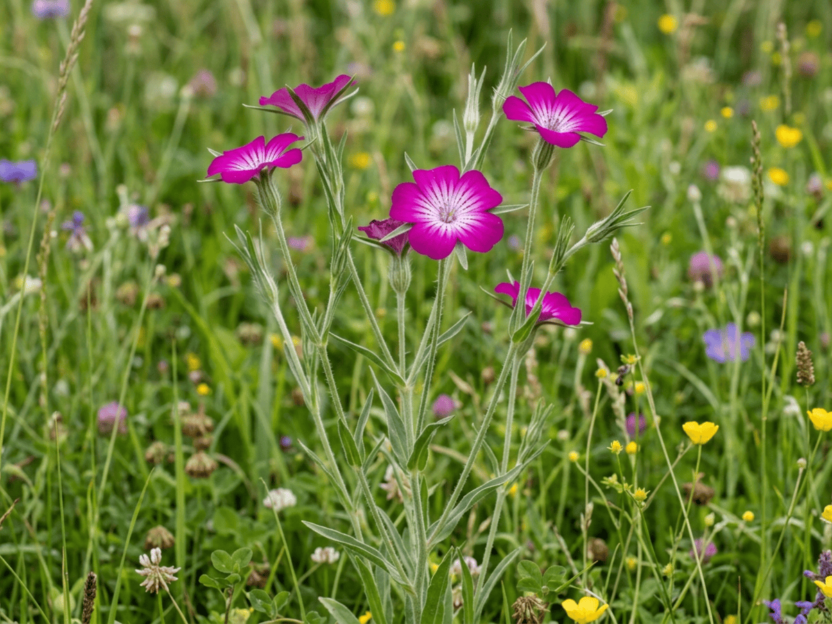 선옹초(Agrostemma githago) 전체 모습