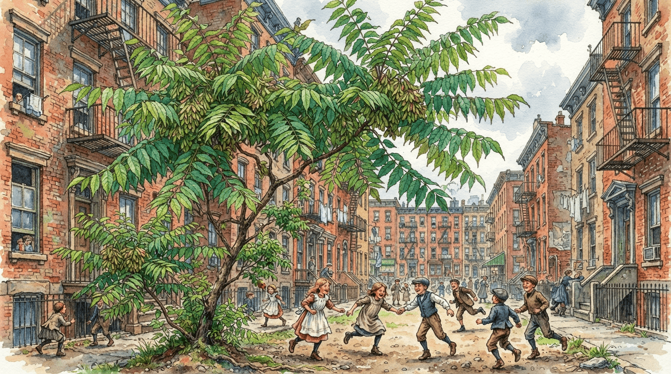Illustrierte historische Szene zu Götterbaum