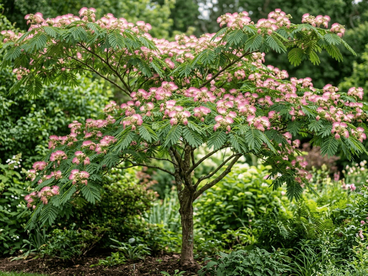Acacia de Constantinopla (Albizia julibrissin), planta completa