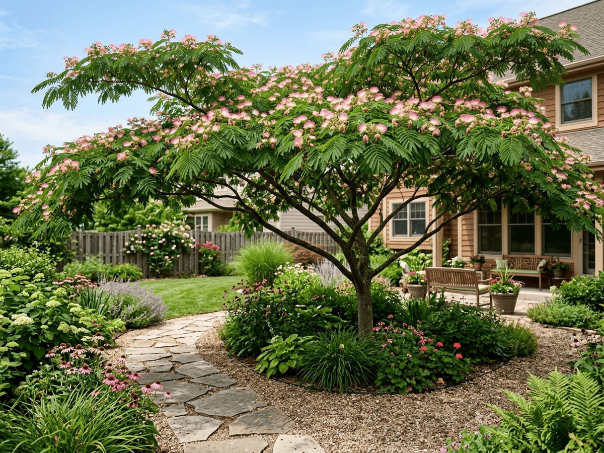 Acacia de Constantinopla en un jardín