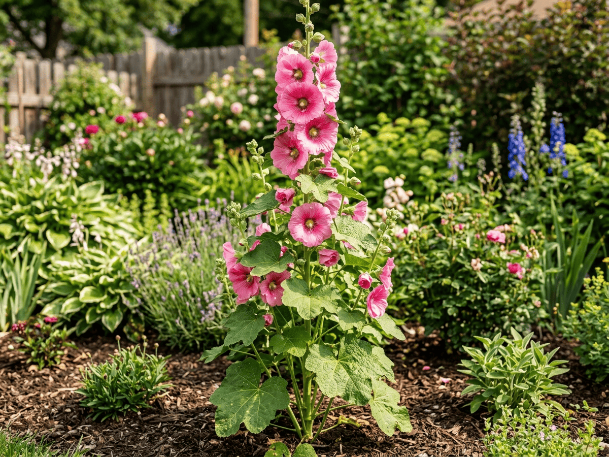 Hollyhock (Alcea rosea), whole plant