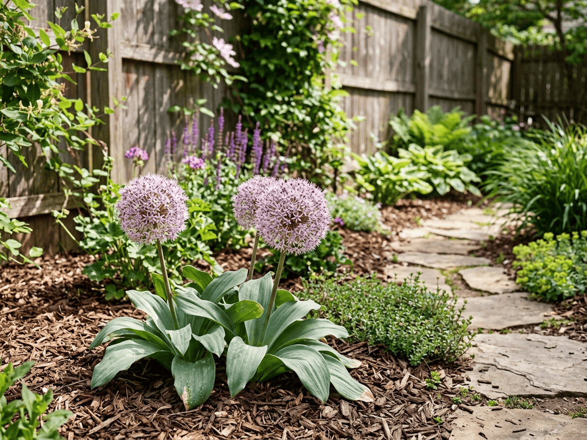 Turkistan Onion in a garden setting