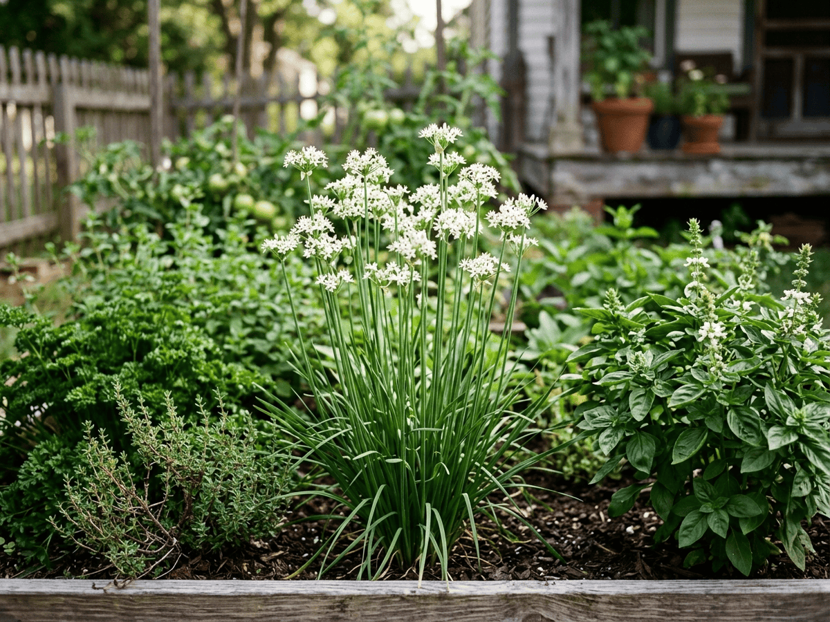 Ciboule de Chine dans un jardin