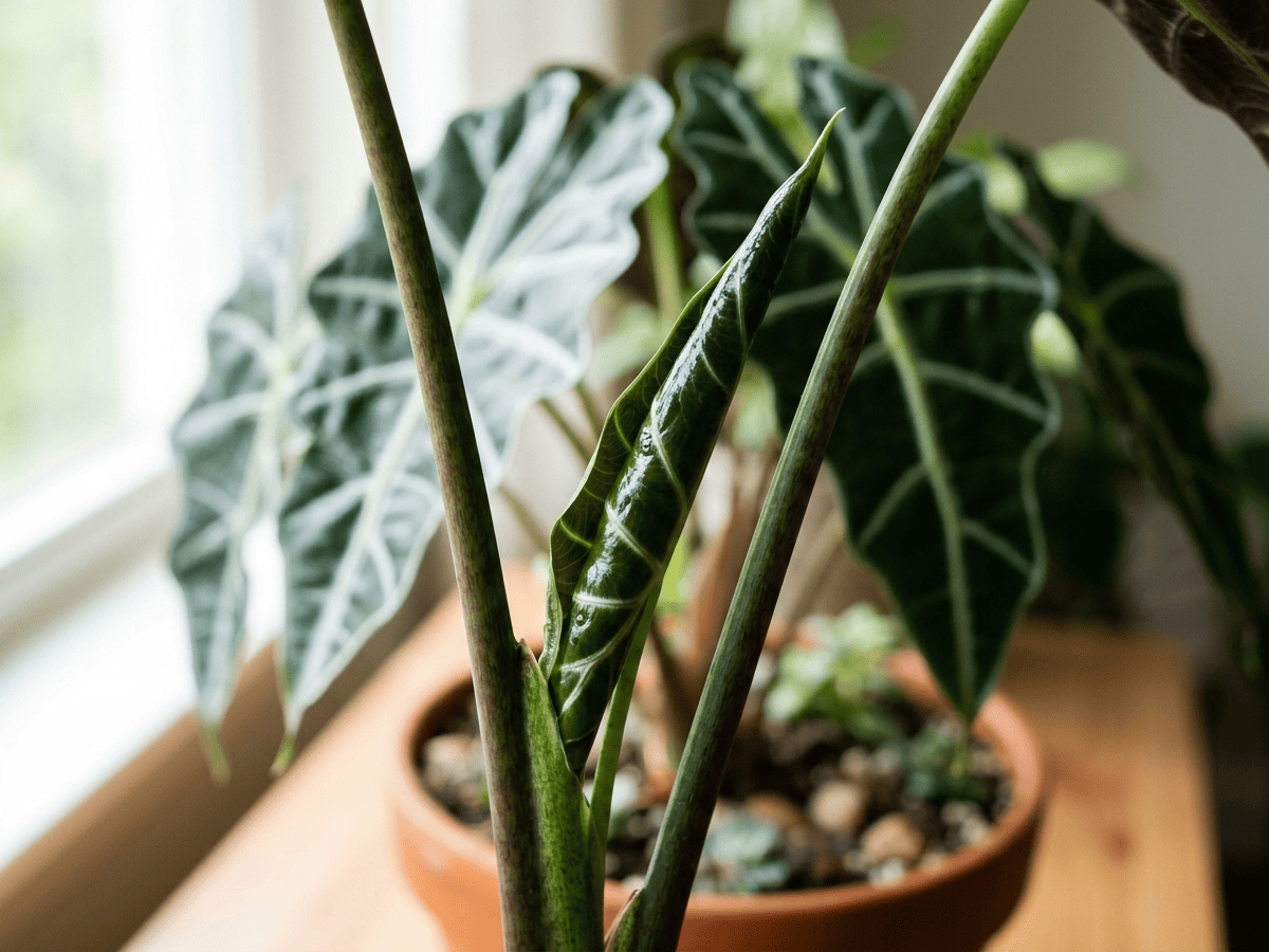 Alocasia amazzonica — aspetto stagionale