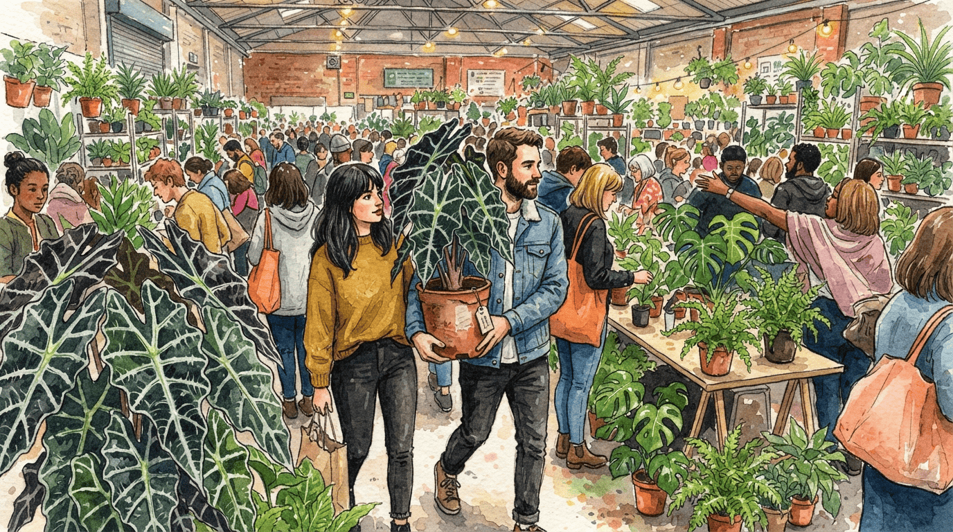 Scena storica illustrata per Alocasia amazzonica