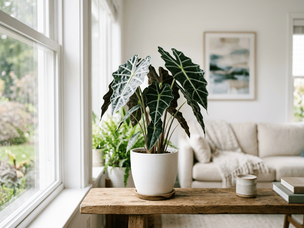 Alocasia in giardino