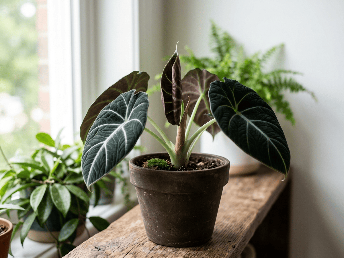Black Velvet Alocasia — seasonal appearance