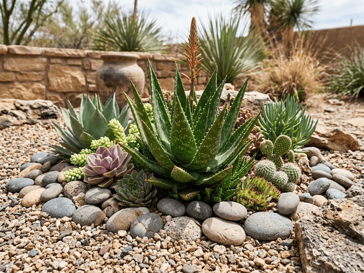 Soap Aloe in a garden setting