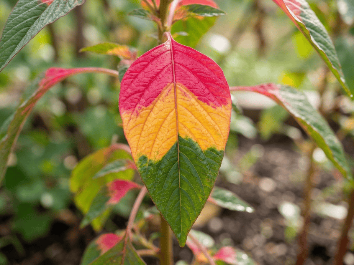 Joseph's Coat — close-up of leaves and flowers