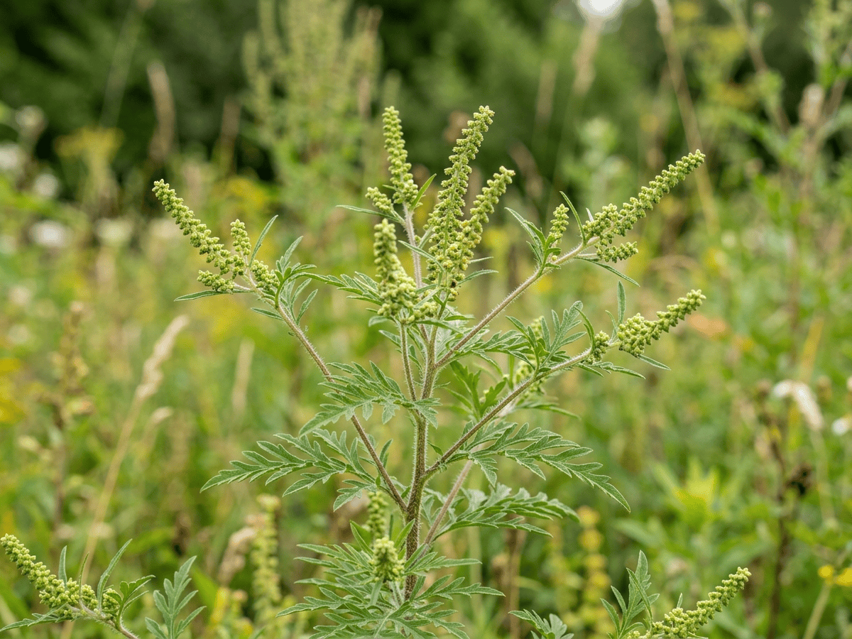 Common Ragweed — close-up of leaves and flowers