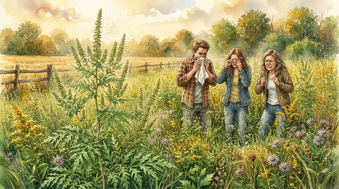 Illustrated historical scene for Common Ragweed