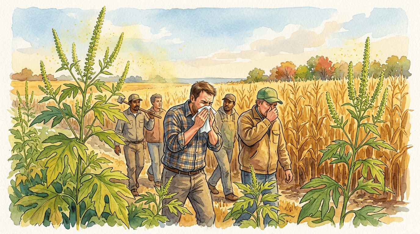Illustrierte historische Szene zu Dreilappiges Traubenkraut