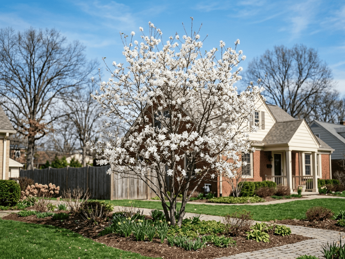 Amelanchier lá nhẵn trong khu vườn
