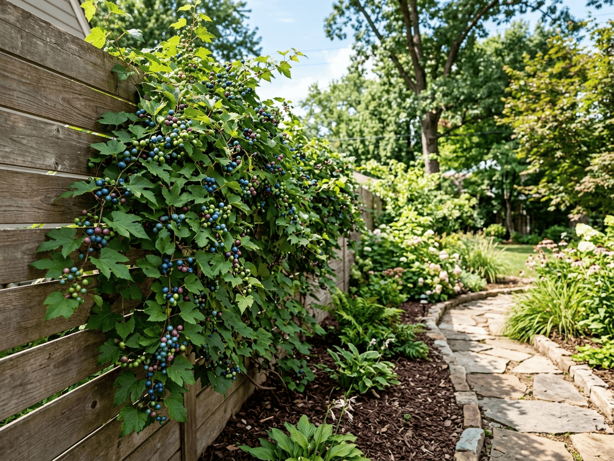Ampelopsis Glandulosa in a garden setting