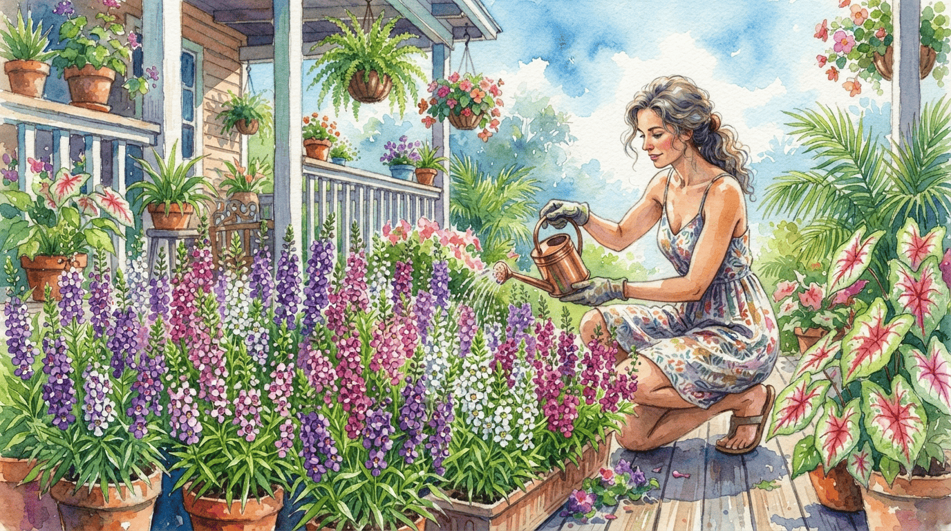 Escena histórica ilustrada de Angelonia