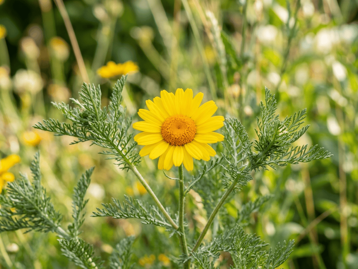 Golden Marguerite — close-up of leaves and flowers