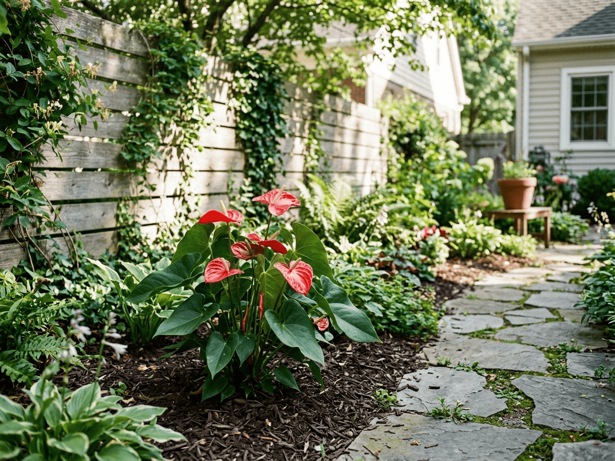 Anthurium dans un jardin