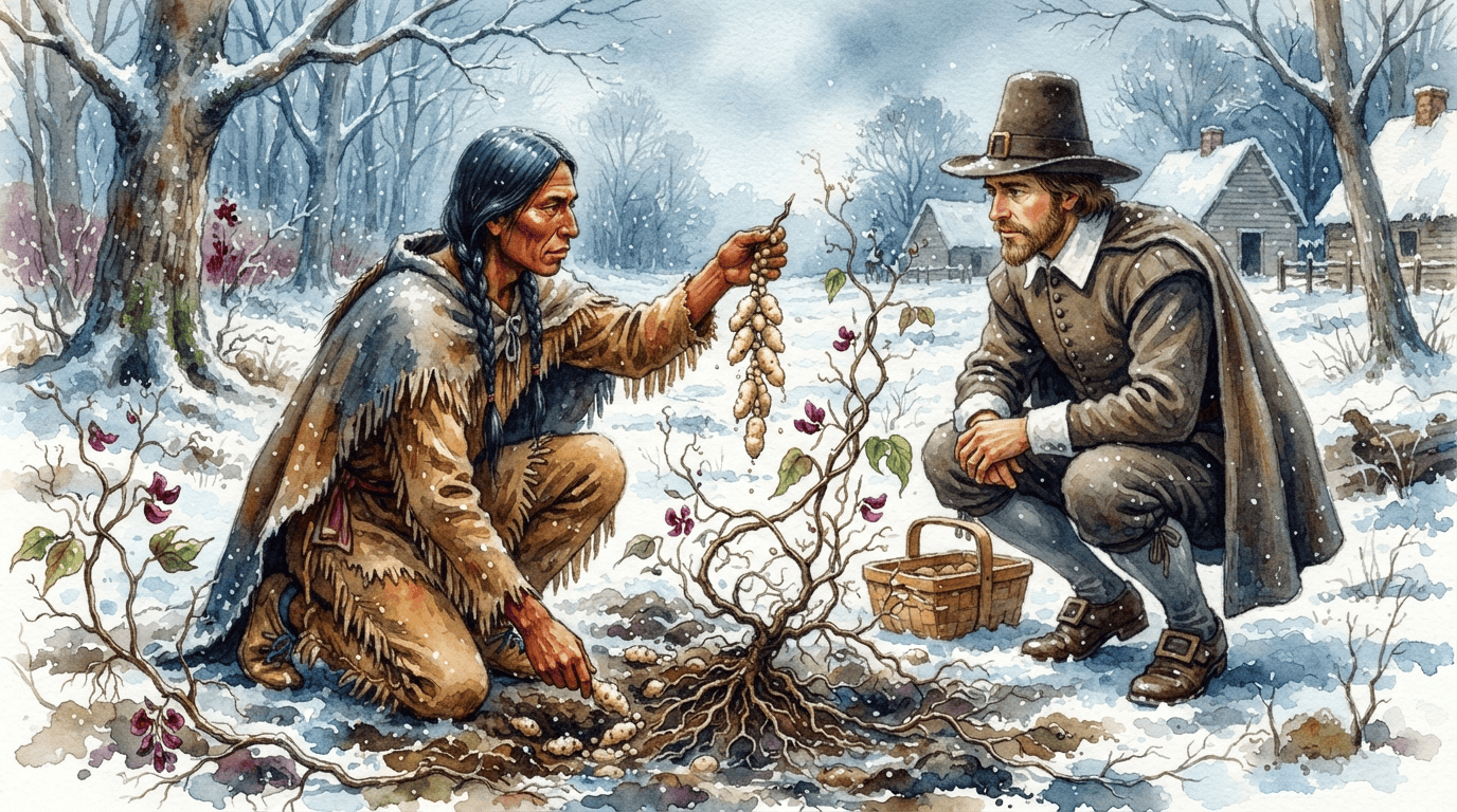 Scena storica illustrata per glicine tuberoso