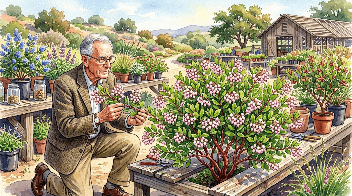 Illustrated historical scene for Vine Hill Manzanita