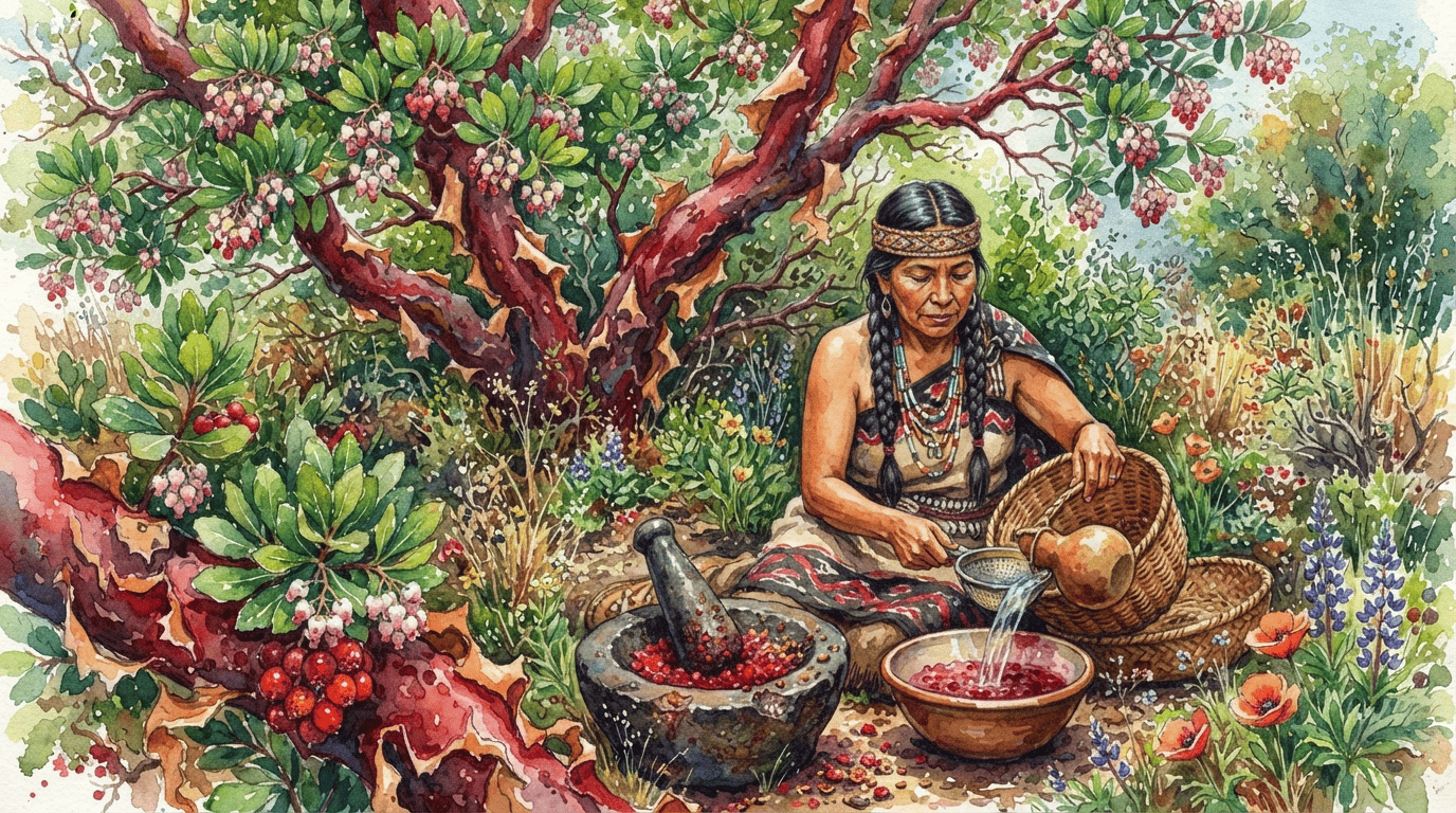 Scena storica illustrata per Manzanita comune