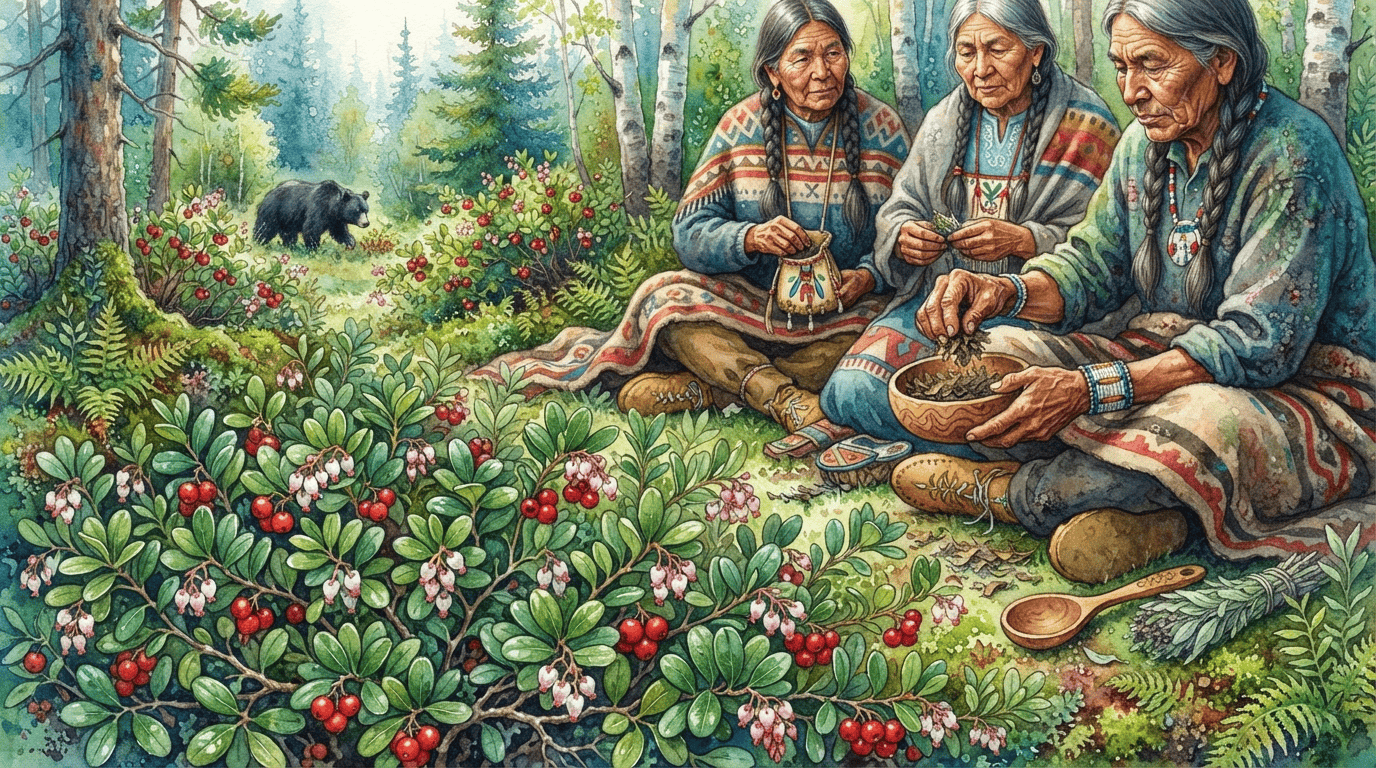 Illustrated historical scene for Bearberry