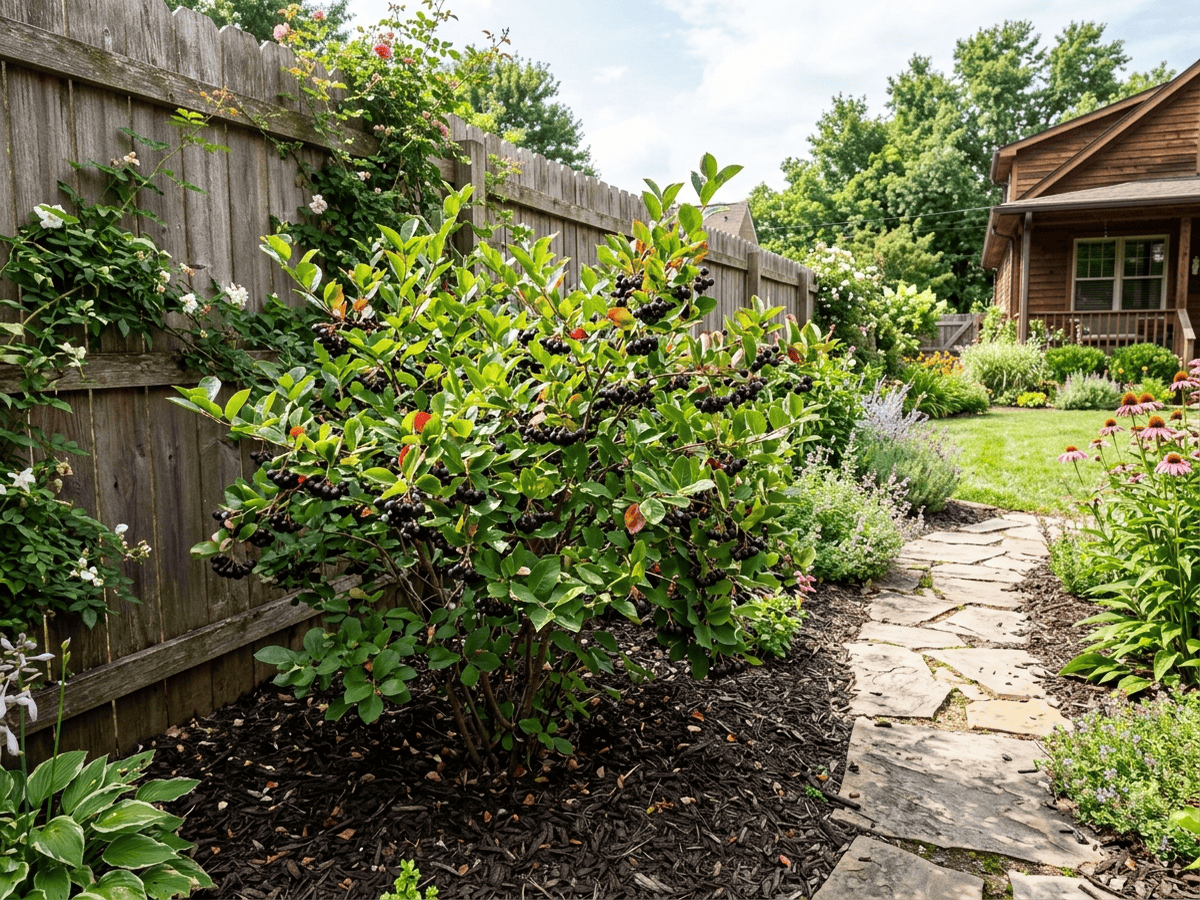 Aronia purpurea in giardino