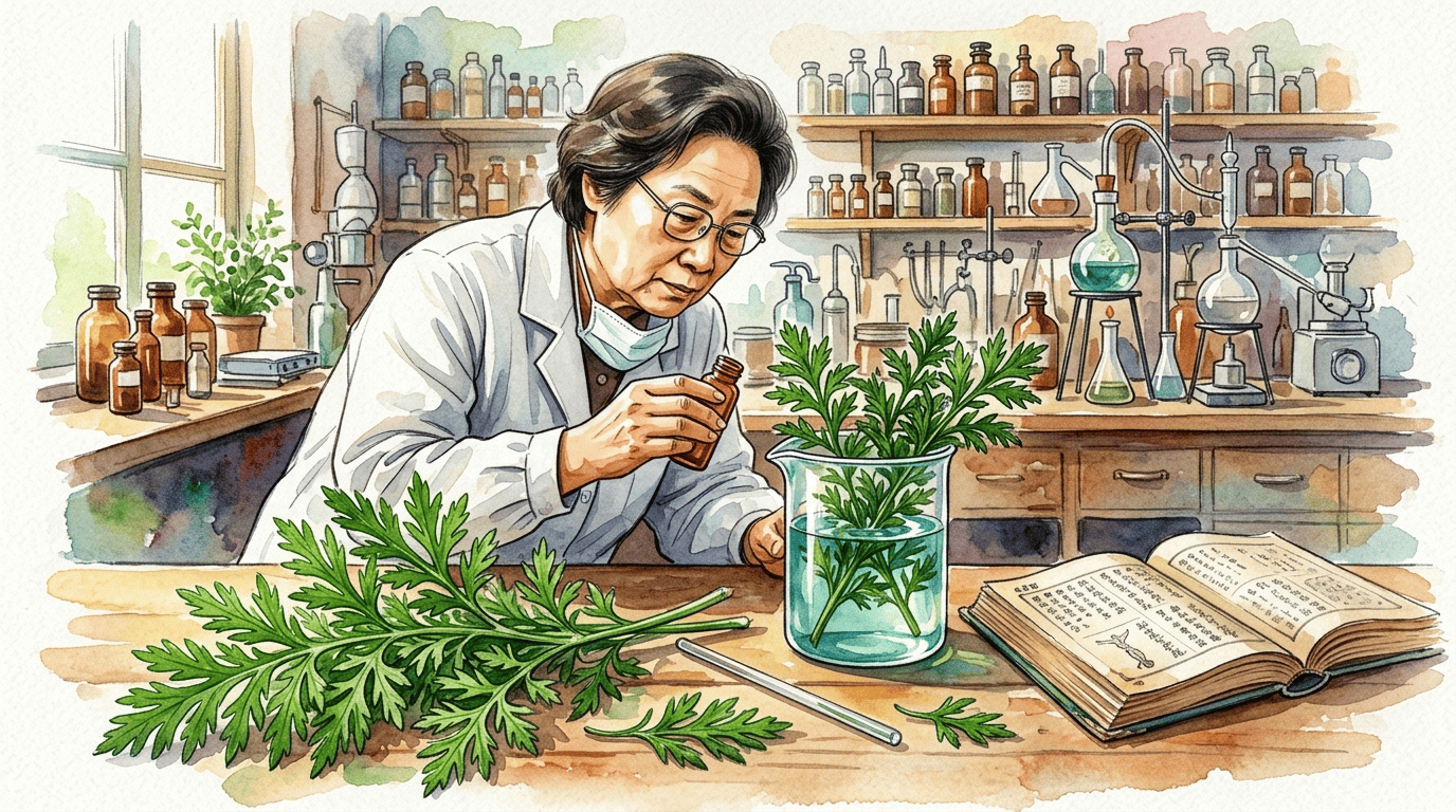 Escena histórica ilustrada de Ajenjo dulce