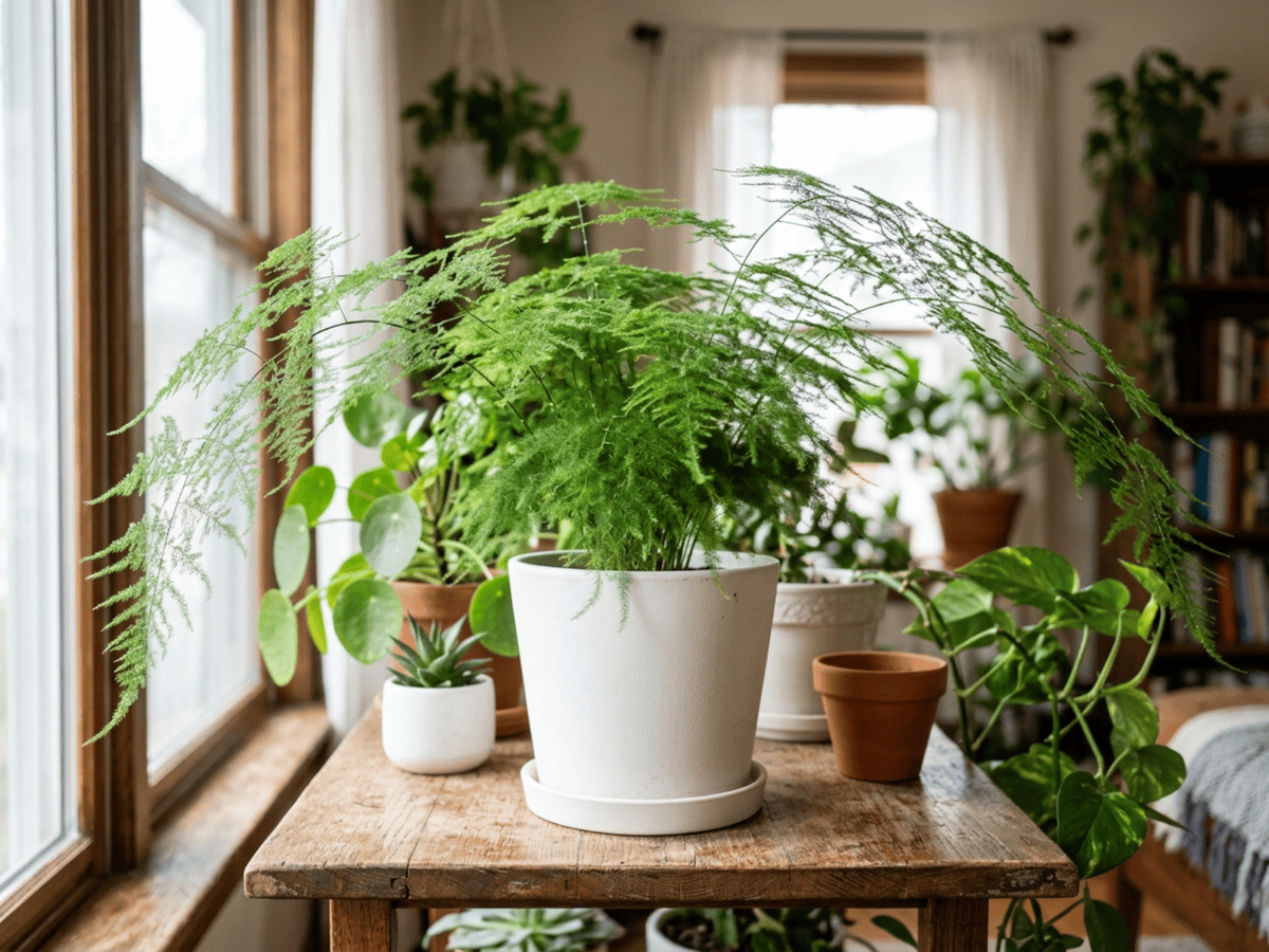 Common Asparagus Fern in a garden setting