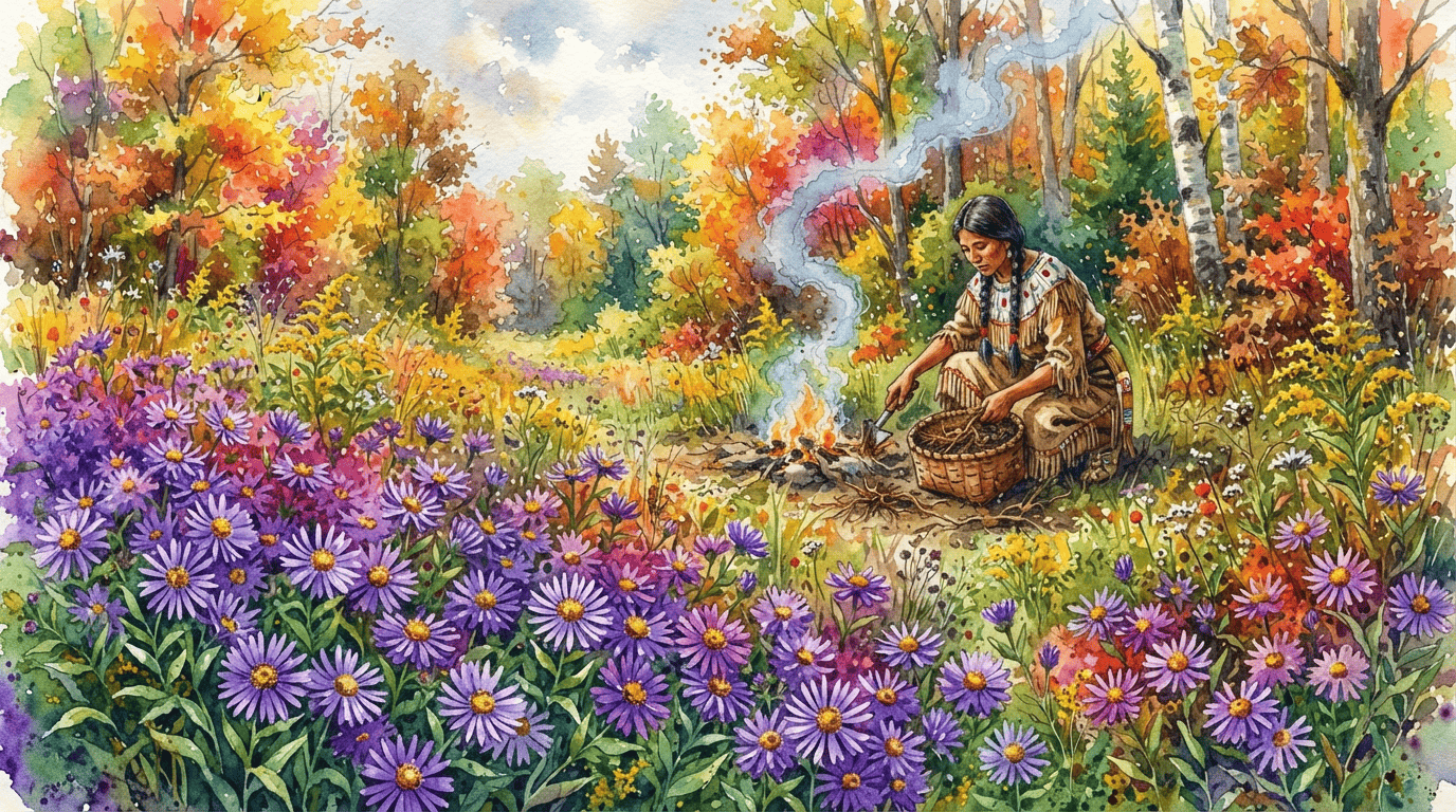 Tranh minh họa cảnh lịch sử về Cúc sao New England